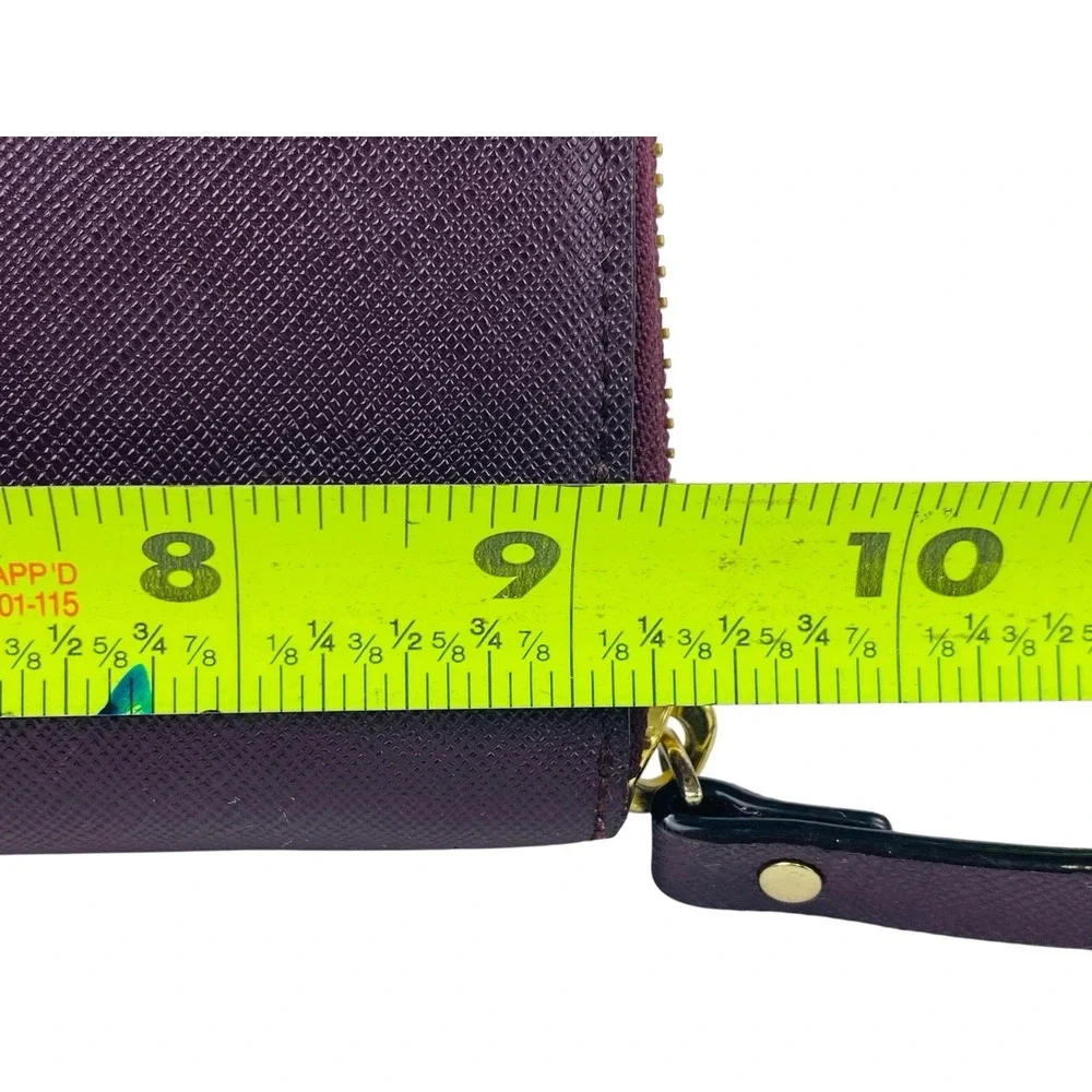 Kate Spade New York Laurel Way Talla Texture Deep Plum Leather Zip AroundWallet